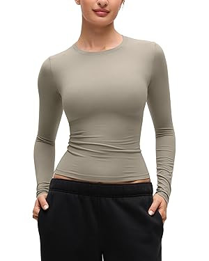 CRZ YOGA Softembrace Crewneck Long Sleeve Shirts for Women - Casual Going Out Tops Soft Basic Fit... | Amazon (US)