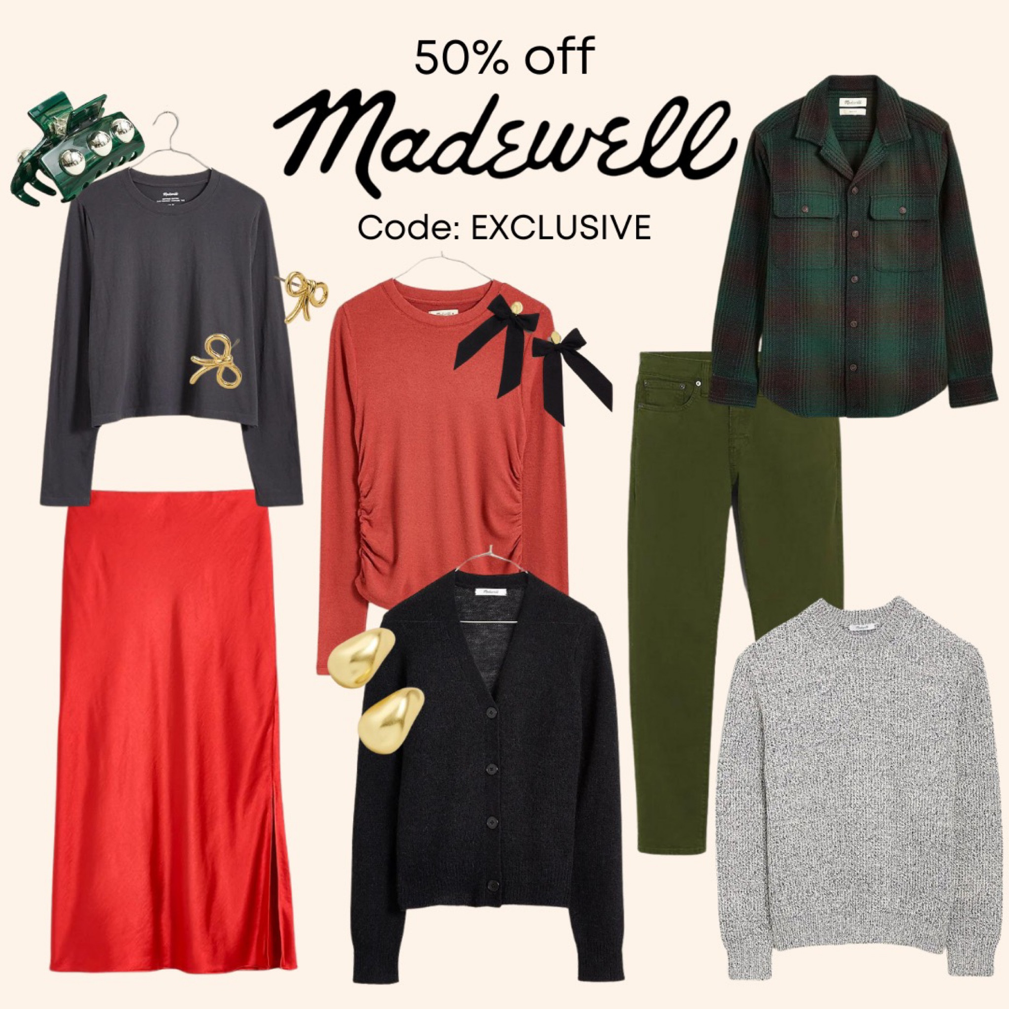 50% off at Madewell with code EXCLUSIVE 

#LTKsalealert #LTKHoliday