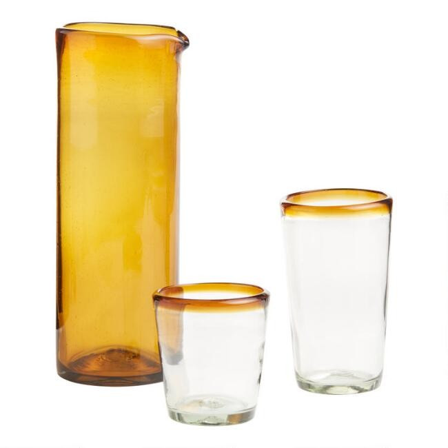 Amber Recycled Carmelo Glassware Collection | World Market