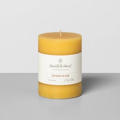 Beeswax Blend Pillar Candle - Hearth & Hand™ with Magnolia | Target