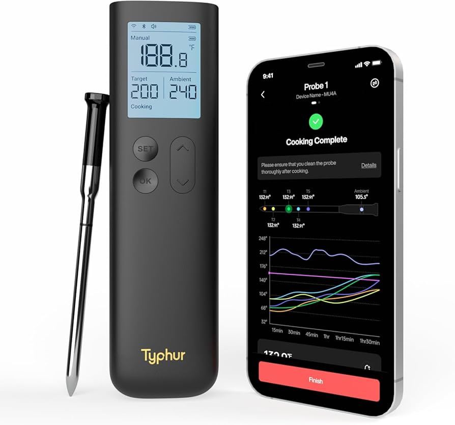 Typhur Sync Gold Wireless Meat Thermometer, Enhanced 10X Sub-1G Signal and Stability, WiFi Unlimi... | Amazon (US)