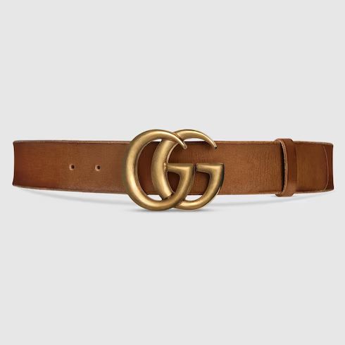 Leather belt with Double G buckle | Gucci (US)