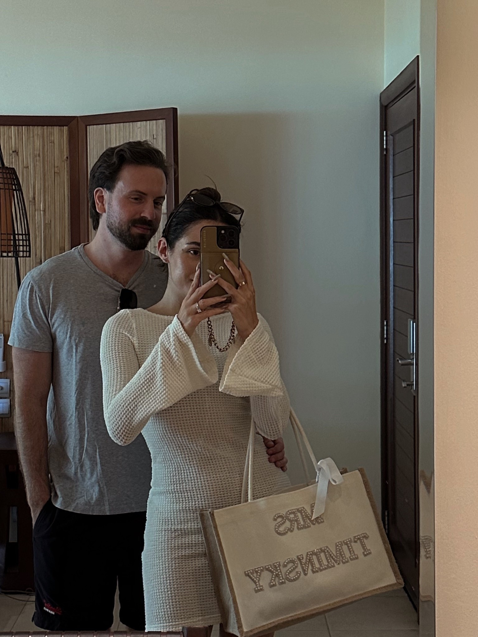 Honeymoon look always calls for the monogrammed tote bag #honeymoon #bridal #bridefashion #bridetobe #bridalera #vacationlook #tropicalvacation 

#LTKStyleTip #LTKWedding #LTKTravel