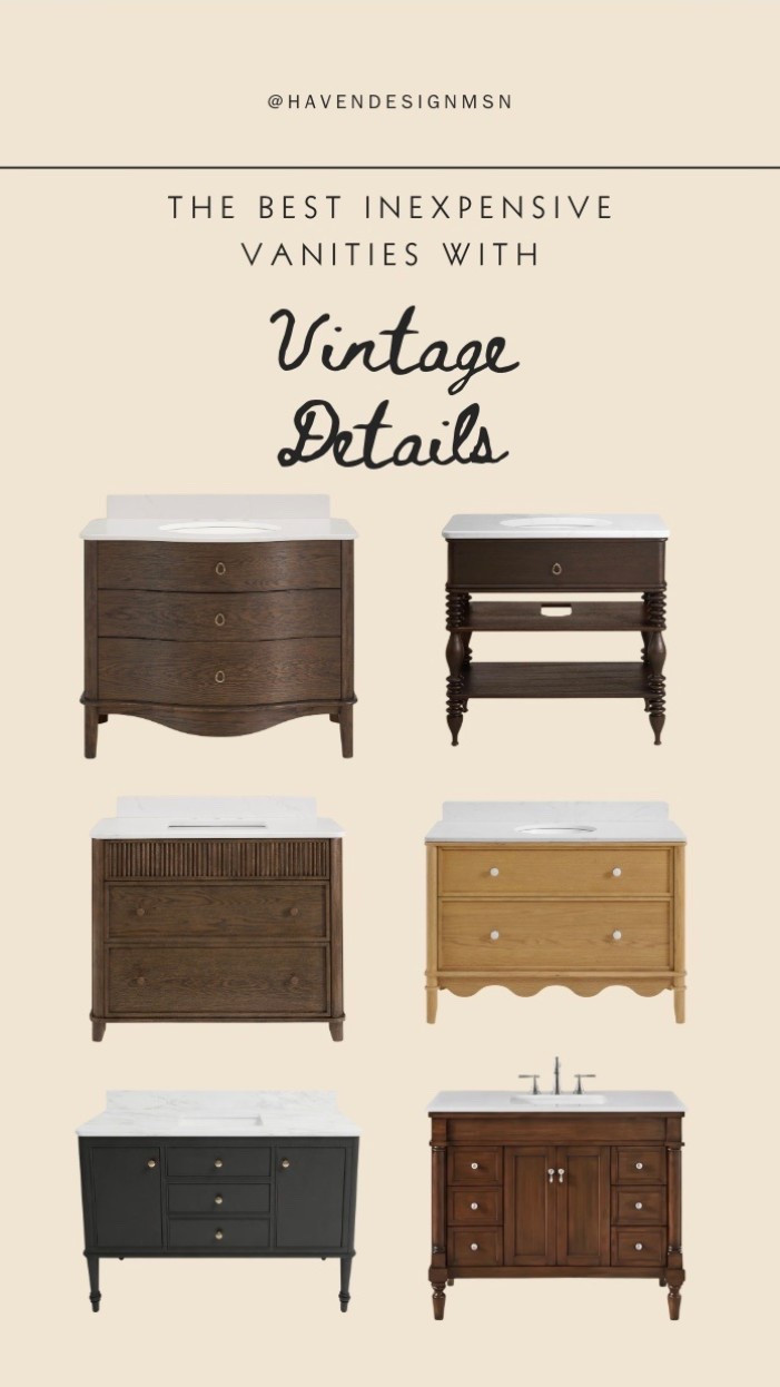 My favorite inexpensive Birch Lane vanities with vintage details!