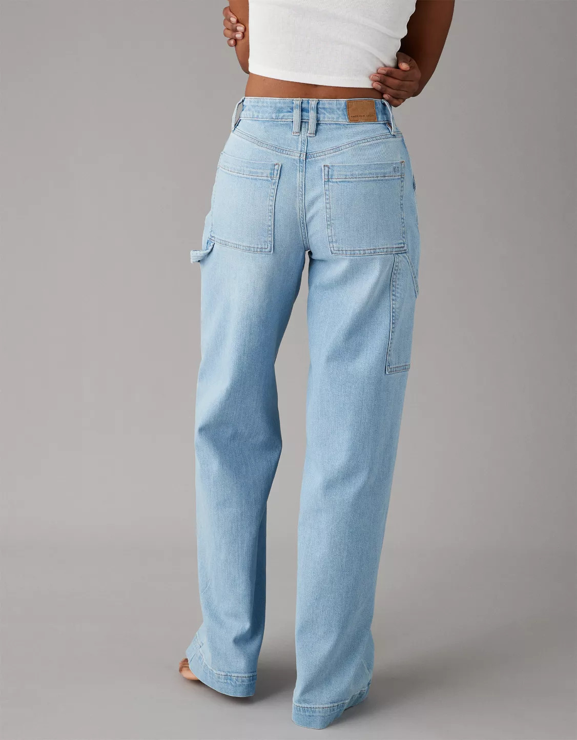 AE Dreamy Drape Stretch Super High-Waisted Baggy Wide-Leg Jean | American Eagle Outfitters (US & CA)