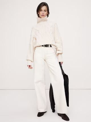 Italian Merino-Blend Mixed-Stitch Sweater | Banana Republic (US)