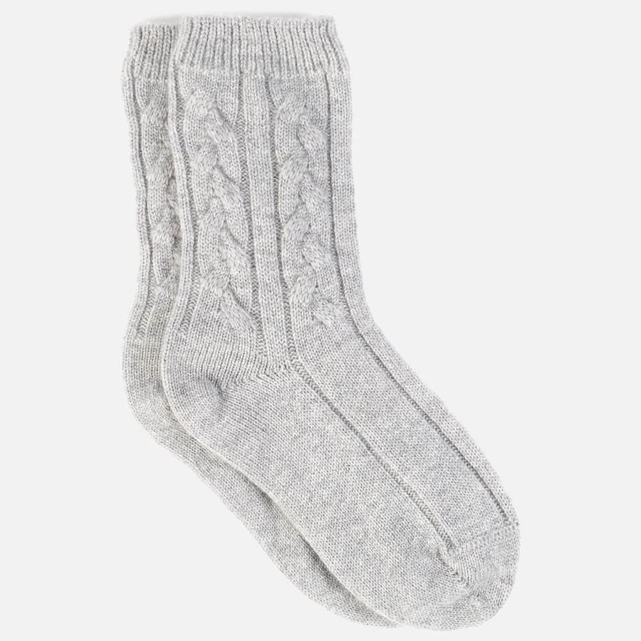 ESPA Cashmere Cable Knit Socks - Grey | Coggles (Global)