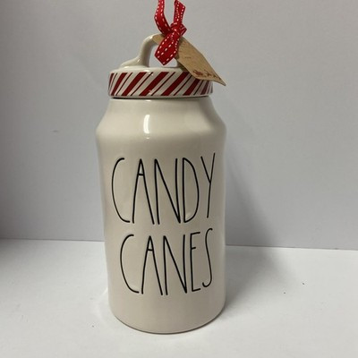 New Rae Dunn White Candy Canes Jar with Red Lid, perfect for holidays,Christmas | eBay US