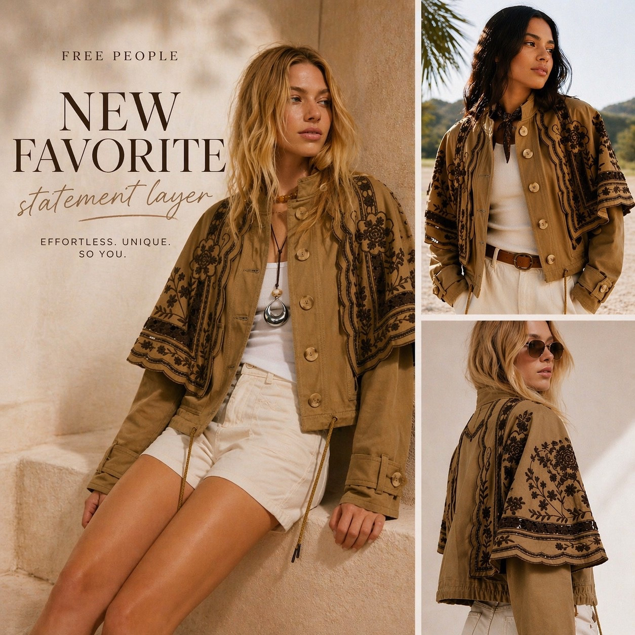 This Free People embroidered jacket is THAT effortless statement piece you throw on and suddenly your whole outfit looks styled. The detailing, the fit, the vibe… unreal.
Wear it with shorts, denim, dresses—literally anything—and it instantly gives cool girl, boho luxe energy 
If you love pieces that look expensive and get compliments nonstop… don’t sleep on this one.

free people jacket, free people embroidered jacket, boho jacket women, statement jacket outfit, embroidered detail jacket, free people new arrivals, bohemian style clothing, chic layering piece, fall transition outfit, neutral aesthetic outfit, effortless outfit ideas, capsule wardrobe jacket, elevated casual style, pinterest fashion outfit, trending jackets 2026, vintage inspired jacket, festival outfit inspo, western boho style, unique jackets women, cool girl outfit aesthetic, everyday outfit inspo

#LTKSaleAlert #LTKootd #LTKMothersDay