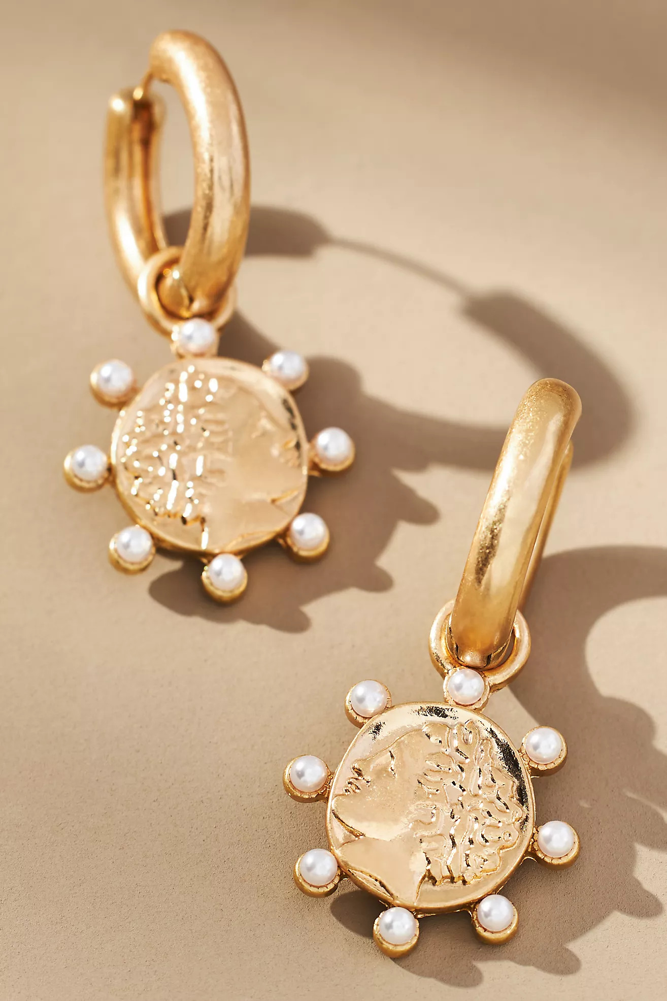 Coin Charm Huggie Earrings | Anthropologie (US)