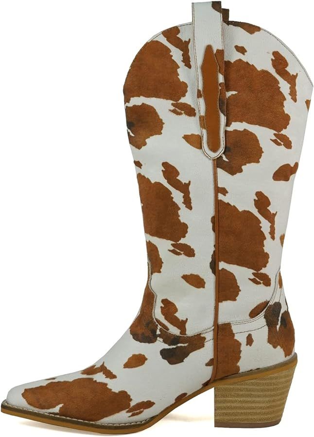 ARiderGirl Hanan Women Knee High Western Style Stacked Heel Boots | Amazon (US)