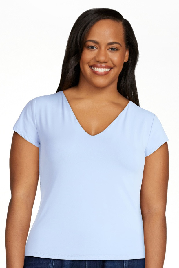 Scoop Women's and Women's Plus Ultimate Refined Contour V Neck Tee, Sizes XS-4X | Walmart (US)