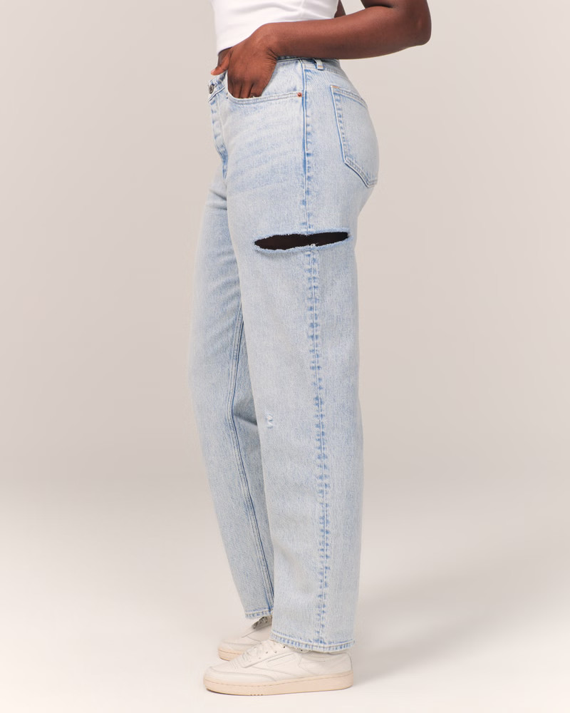 Women's Curve Love High Rise Dad Jean | Women's New Arrivals | Abercrombie.com | Abercrombie & Fitch (US)