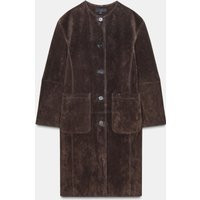 Zara - 100% Leather Coat - Women - Brown - Women | Zara US