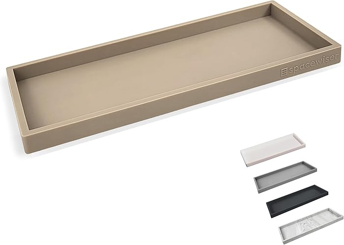 Bandeja para Encimera y Tocador - Bandeja de Baño de Silicona de 11.7", Soporte Flexible para Ja... | Amazon (US)