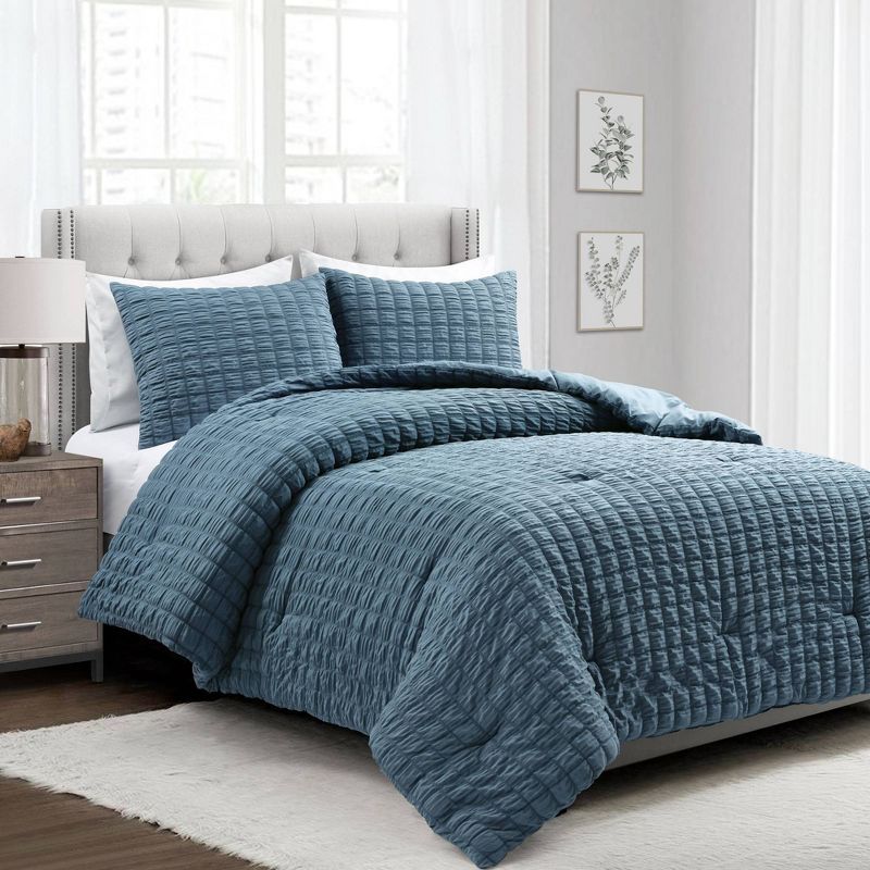 3pc Crinkle Textured Dobby Comforter & Sham Set - Lush Décor | Target