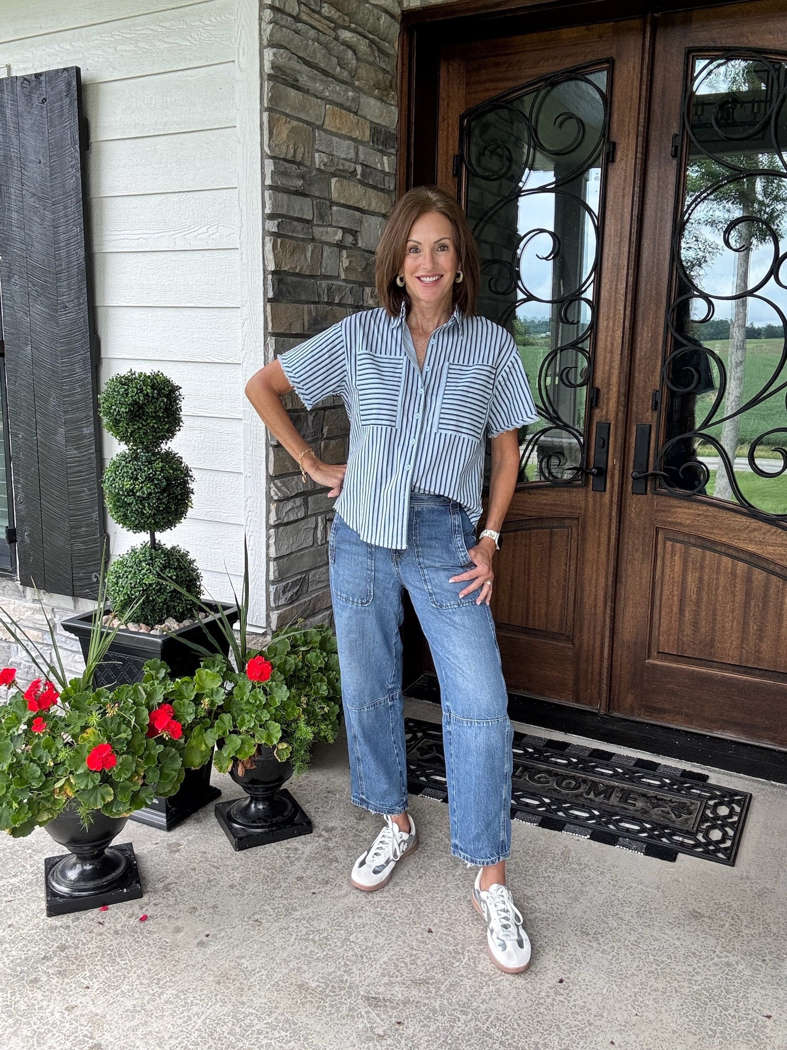 Obsessed with this look! 

Shirt- small
Jeans- 28/6
Cami- XL

warm weather style, breezy clothes, casual summer fashion, lightweight outfit, sunny day look

#LTKStyleTip #LTKMidsize #LTKOver40