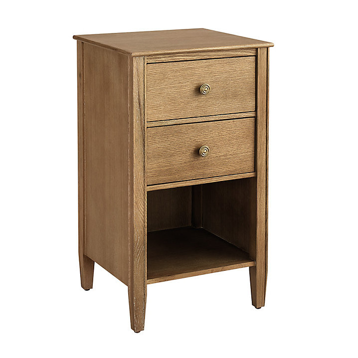 Sidney Small 2 Drawer Nightstand with Cubby & Decorative Knobs | Ballard Designs, Inc.
