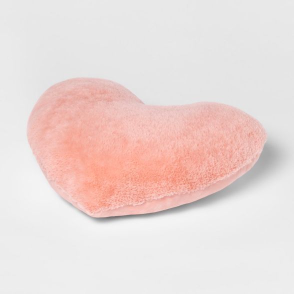 Heart Faux Fur & Velvet Throw Pillow Pink - Pillowfort™ | Target