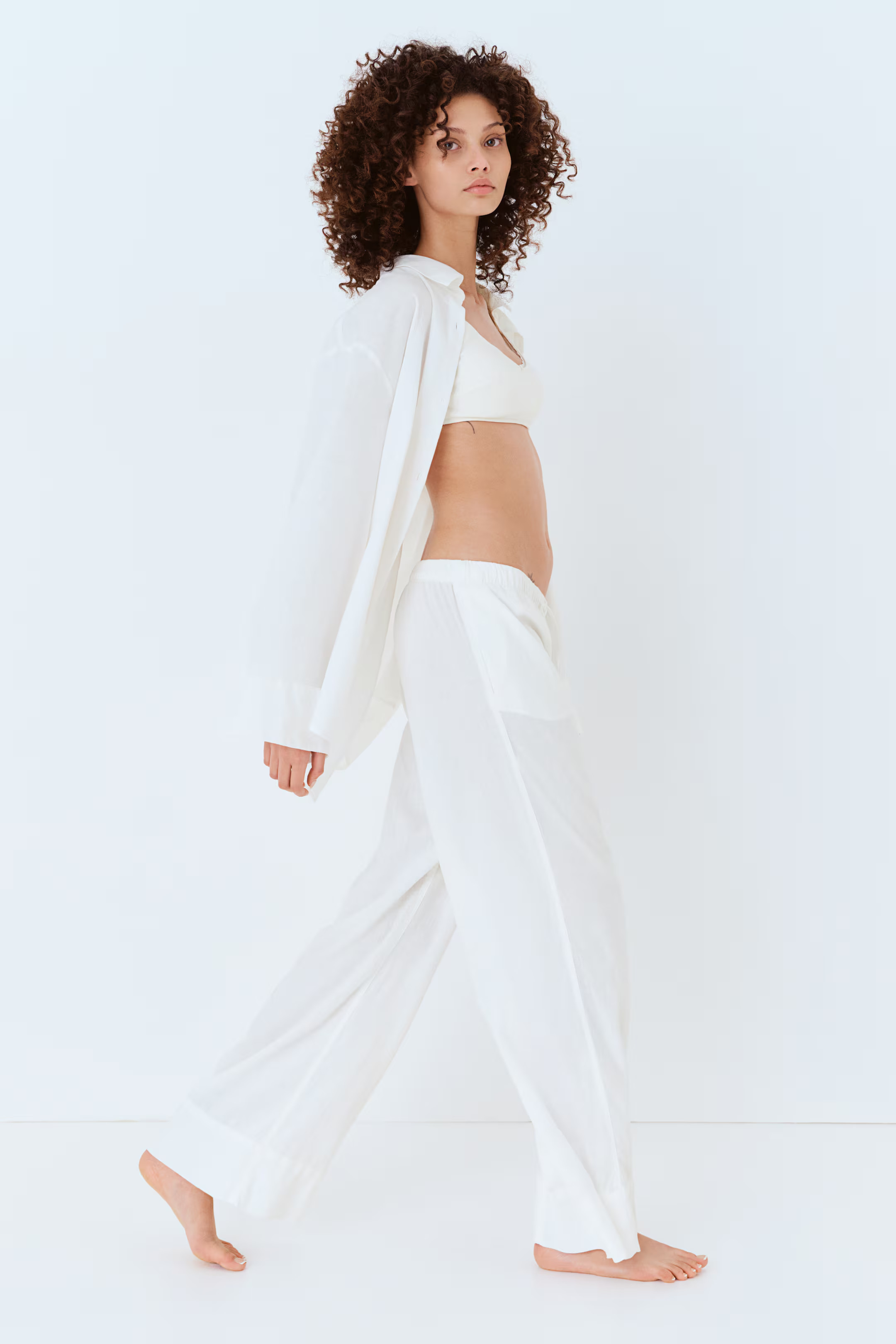 Wide-Leg Linen-Blend Pants | H&M (US + CA)