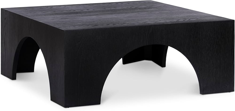 Meridian Furniture 273Black-C Arch Collection Art Deco Coffee Table with Solid Oak Wood, Black Fi... | Amazon (US)