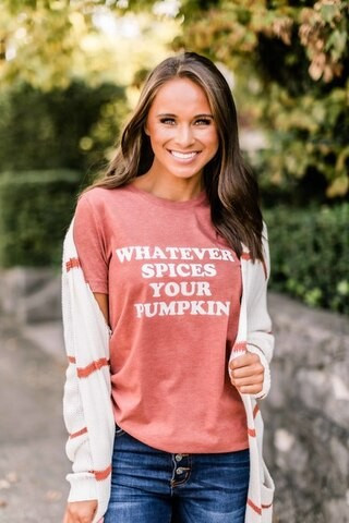Whatever Spices Your Pumpkin Graphic Tee | The Pink Lily Boutique