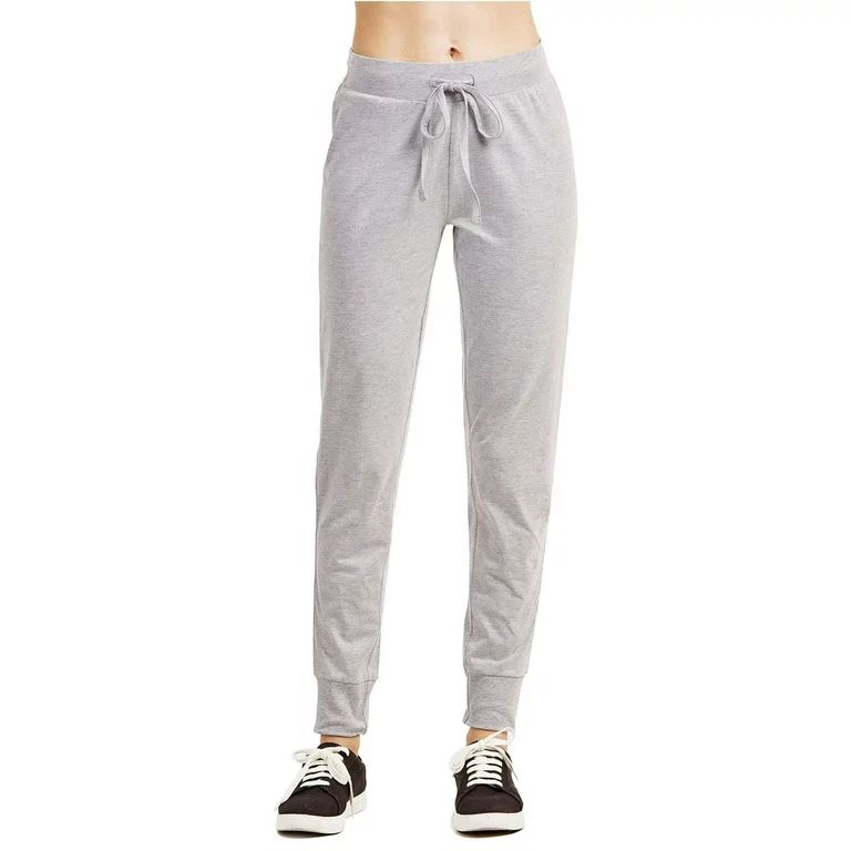 DailyWear Womens Juniors Lightweight Soft Cotton Jogger Pants Heather Grey, Small | Walmart (US)