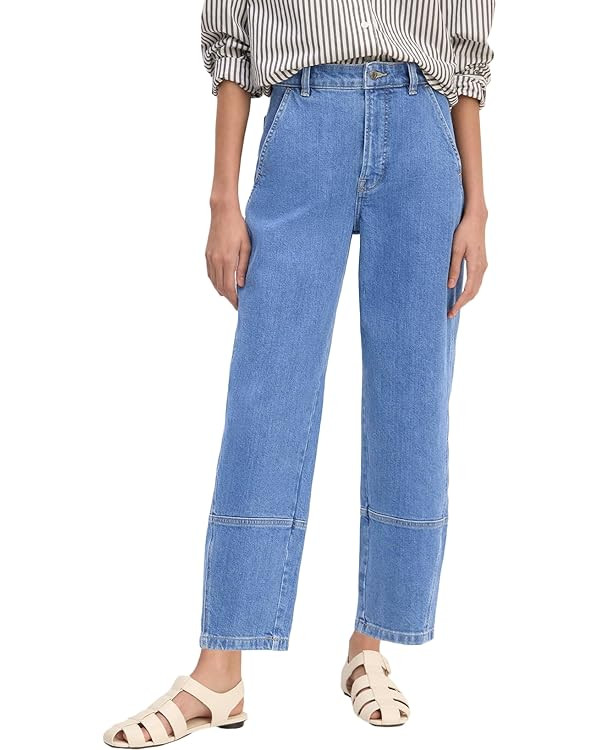 EVALESS Jeans for Women Wide Leg High Waisted Boyfriend Straight Leg Stretchy Cropped Denim Pants | Amazon (US)