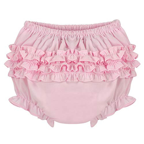 Carriage Boutique Baby Ruffle Panty Diaper Covers For Girls - Classic Baby Bloomers for Baby Girls - Diaper Cover White/Pink | Amazon (US)