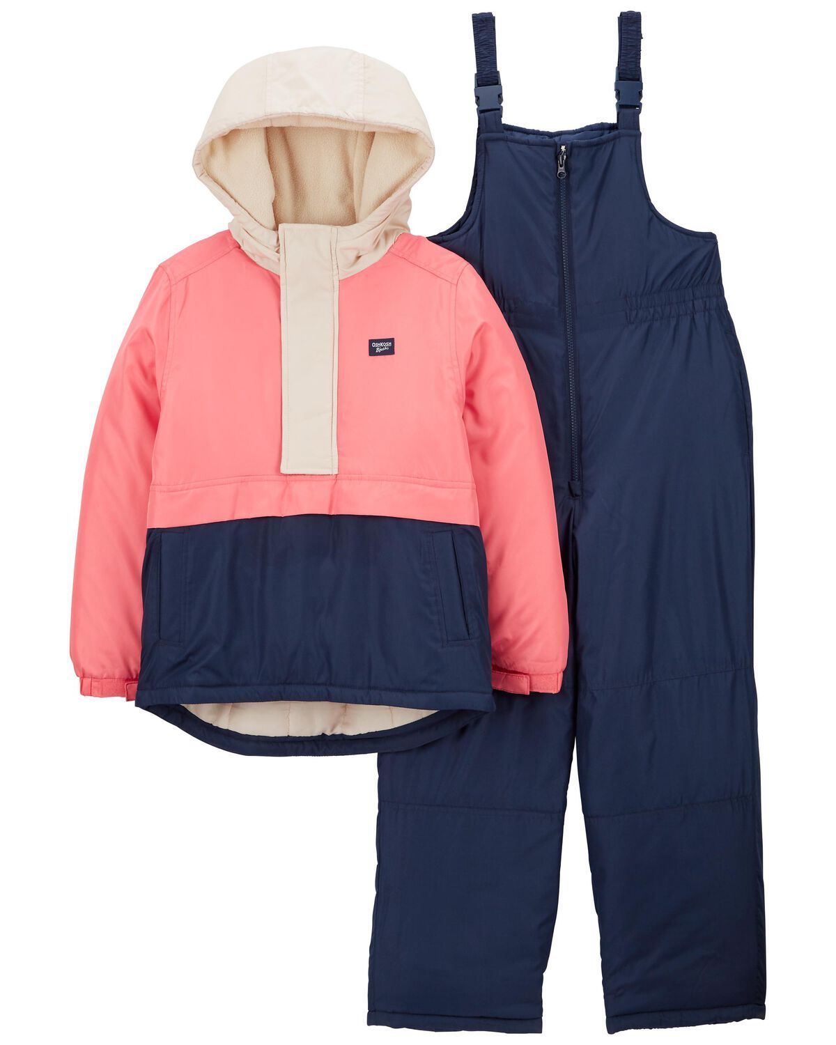 Pink/Navy Kid 2-Piece Hooded Snowsuit | oshkosh.com | OshKosh B'gosh