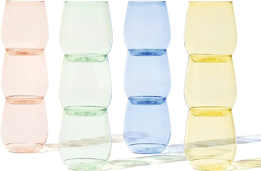 TOSSWARE POP 14oz Vino - Color Series SET OF 12, Premium Quality, Recyclable, Unbreakable & Cryst... | Amazon (US)