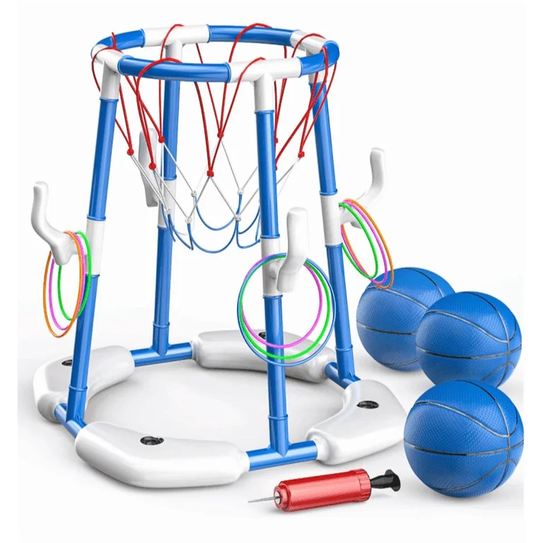 JoyStone 2-in-1 Floating Pool Basketball Hoops & Pool Ring Toss Game, Pool Basketball Toys with 3... | Walmart (US)