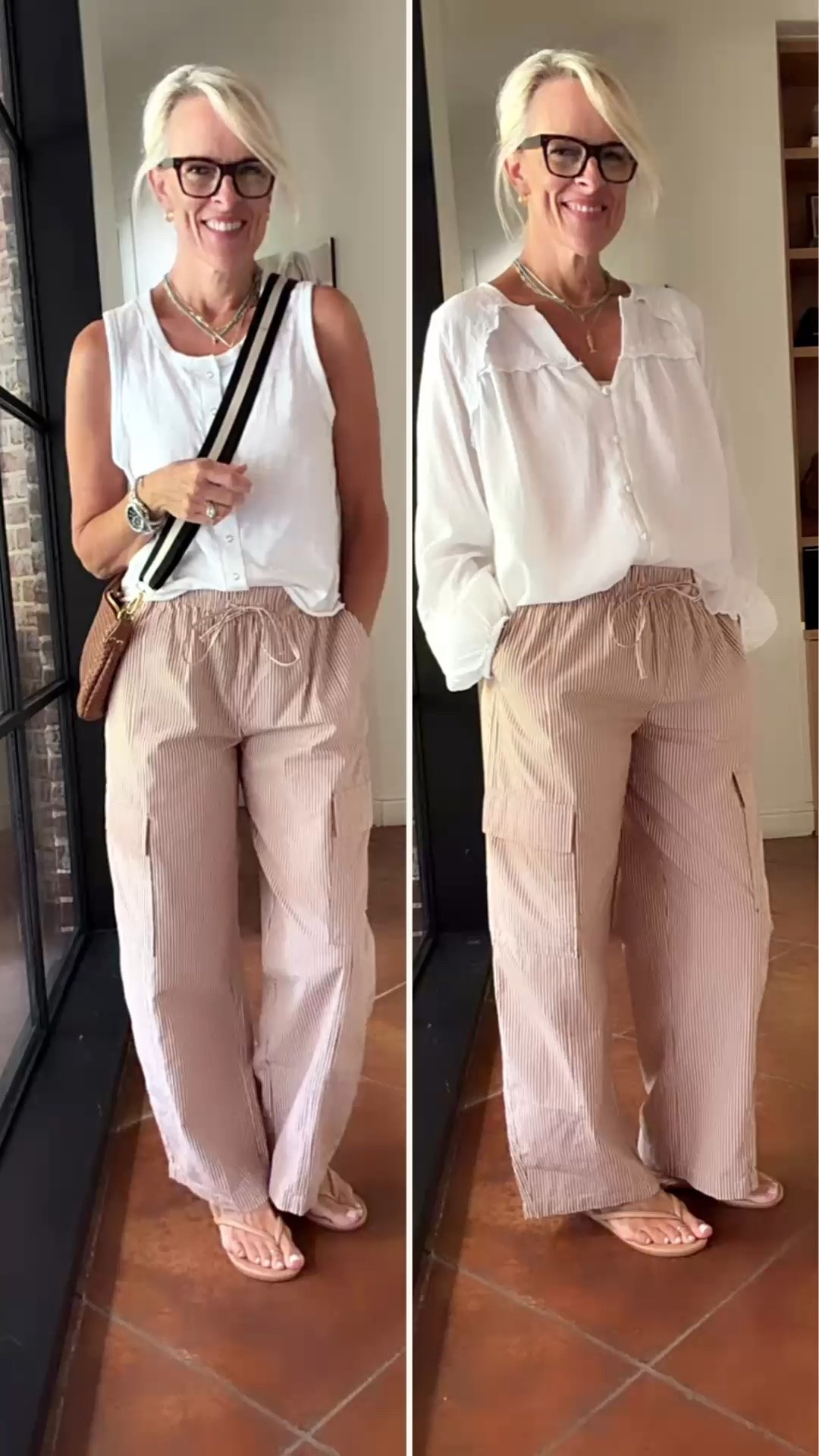 These striped cargo pants are such an easy wardrobe win. I love the soft cotton blend, comfortable elastic waist, and relaxed barrel-leg fit, and they pair beautifully with everything from a simple tank to a pretty blouse. Such a versatile neutral for everyday dressing.

💡 LTK MADE EASY
❤️ Heart = Support my posts!
🔖 Save = Get sale & restock alerts
📋 Lists = Keep favorites organized
📲 Share = Send lists and products to a friend. Hello, Christmas List!
💬 Comment = Ask me anything about what I’m wearing.:-)

#LTKootd #LTKOver40 #LTKSaleAlert