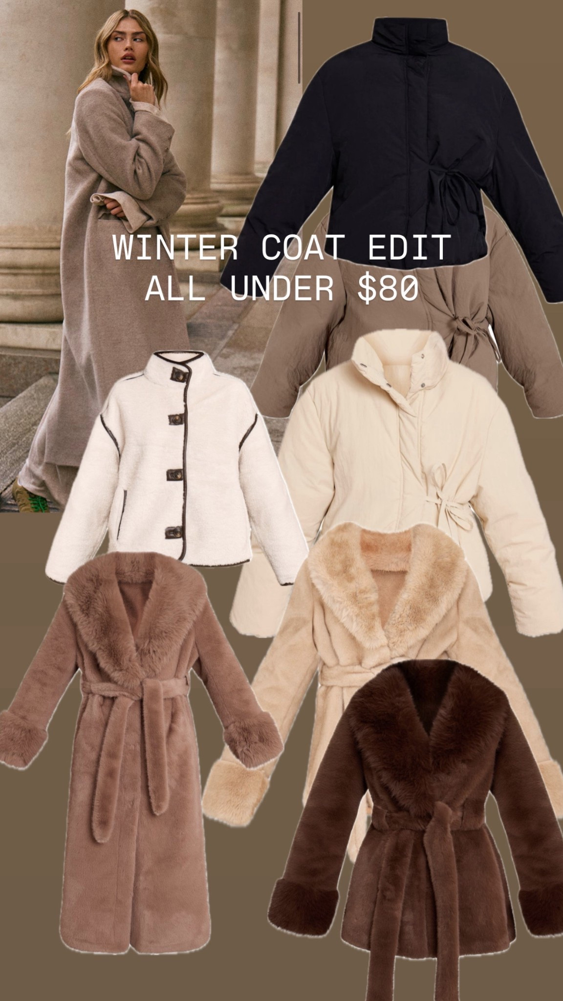 All of these beautiful coats are on sale for less than $80!! Mostly $50!! 

Winter coat wool coat holiday cold weather ootd what to wear winter outfit style for her 

#LTKCyberWeek #LTKGiftGuide #LTKHoliday