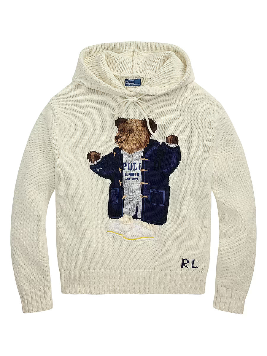 Women's Polo Bear Hooded Sweater - Parchment Cream - Size XXL | Saks Fifth Avenue