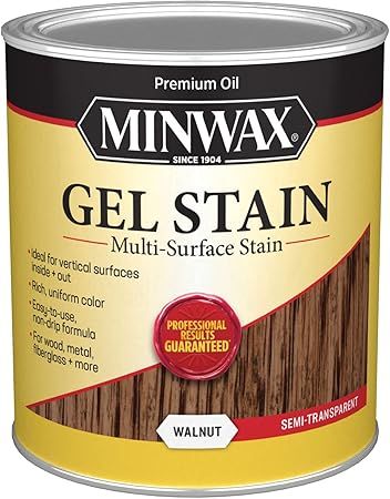 1 qt Minwax 66060 Walnut Gel Stain Interior/Exterior Gel Stain | Amazon (US)