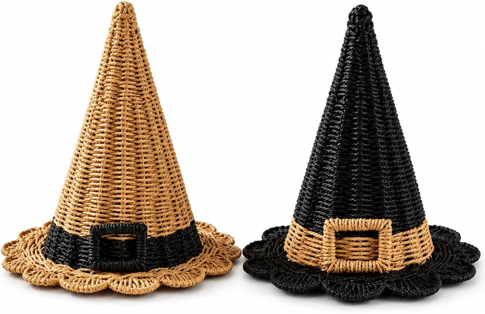 Amazon.com: Handwoven Paper-Rope Witch Hat, Natural Vintage Decor, Halloween Spooky Display, Costume Cosplay Prop, Seasonal Holiday(2pcs) : Toys & Games | Amazon (US)
