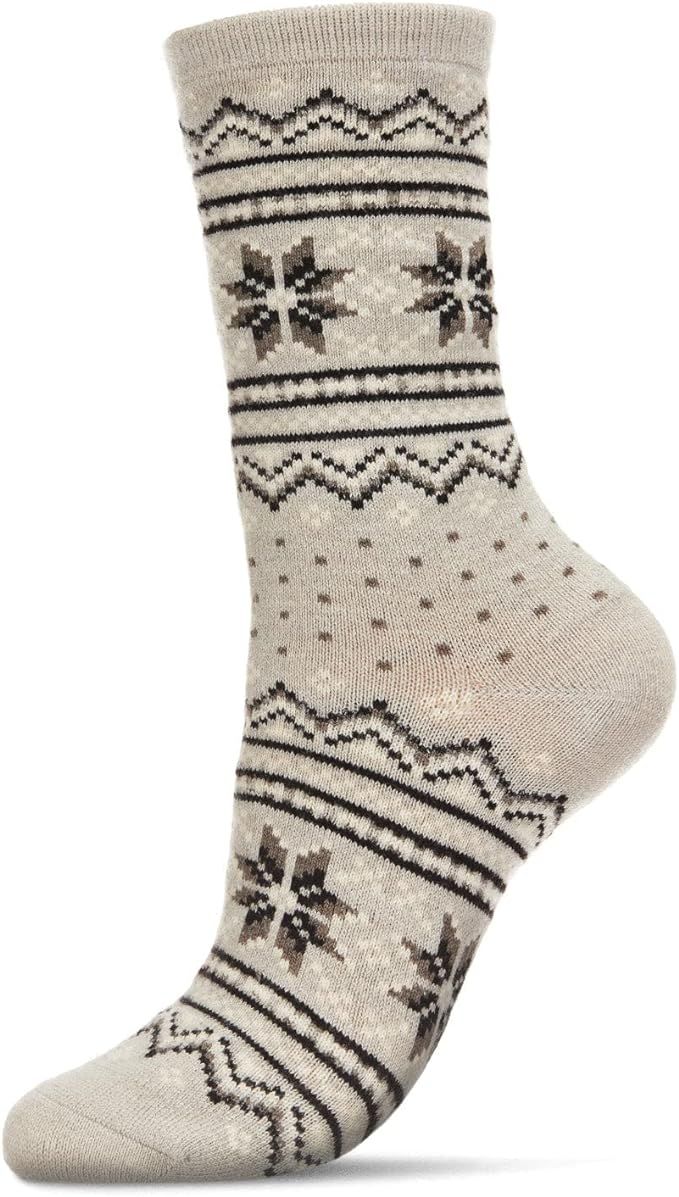 MeMoi Women's Soft Fair Isle Cashmere Blend Crew Socks | Amazon (US)