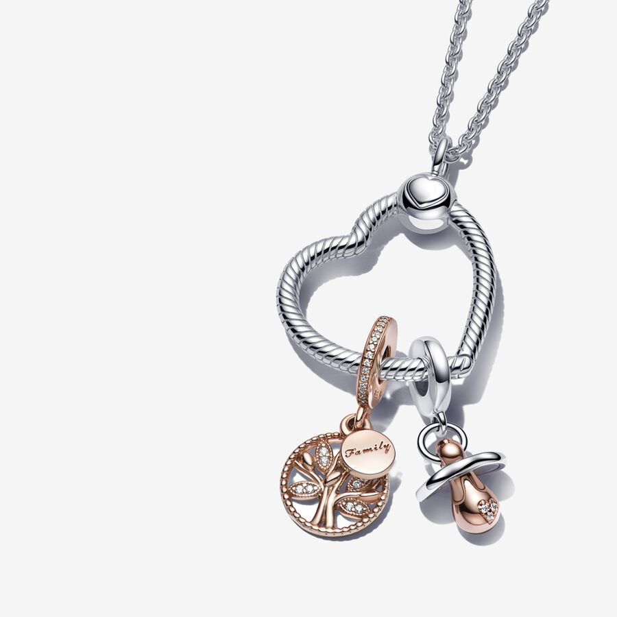 New Mom Family Tree Heart Charm Pendant Necklace Set | Pandora (US)