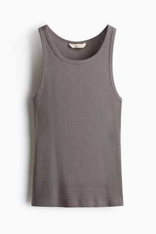 H & M - Geripptes Tanktop aus Seidenmix - Grau - Damen | H&M (DE, AT, CH, NL, FI)