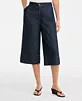 I.n.c. International Concepts Women's Cropped Denim Wide-Leg Pants, Macy's Exclusive - Hudson Wash | Macy's