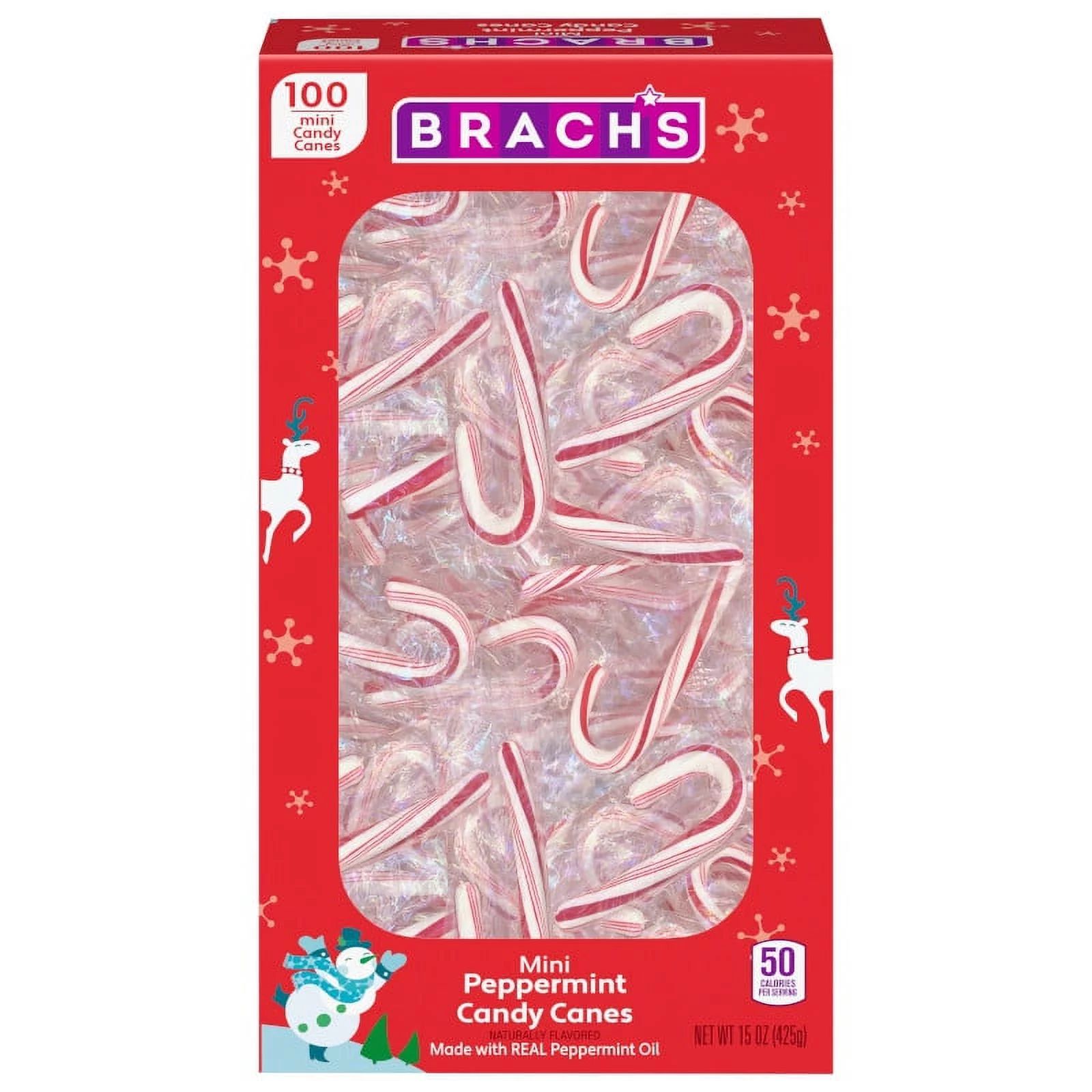 Brach's Mini Peppermint Holiday Candy Canes, Christmas Stocking Stuffer Candy, 100ct Box, 15oz | Walmart (US)