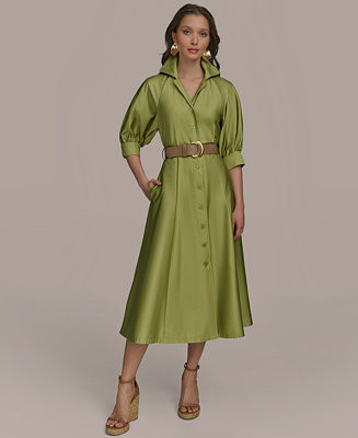 Donna Karan New York Women's Cotton Midi Shirtdress - Macy's | Macy's Canada