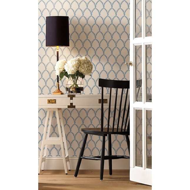 Rifle Paper Blue and White Laurel Wallpaper | Lowe's
