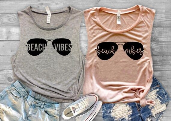 Beach Vibes Tank Top  Beach Vacation Shirt  Vacation Shirt  | Etsy | Etsy (US)