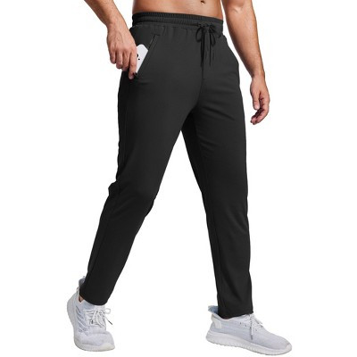 Pinspark Mens Joggers with Zipper Pockets Lightweight Athletic Track Pants Quick Dry Workout Gym Sweatpants for Men Black M | Target