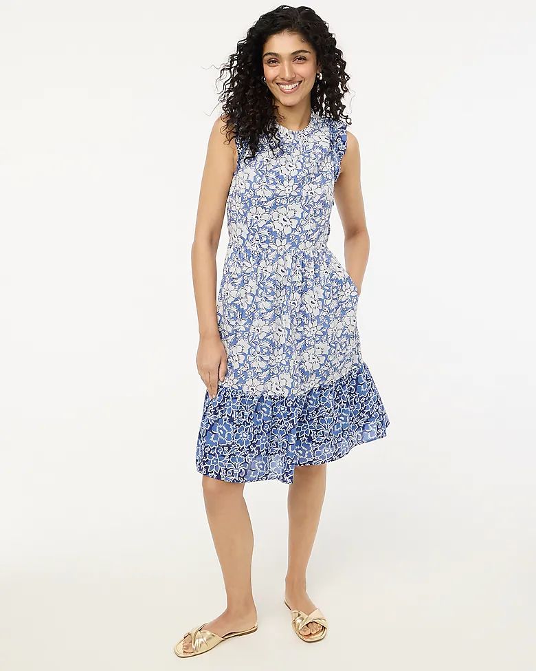 Petite mini dress with ruffle sleeves | J.Crew Factory