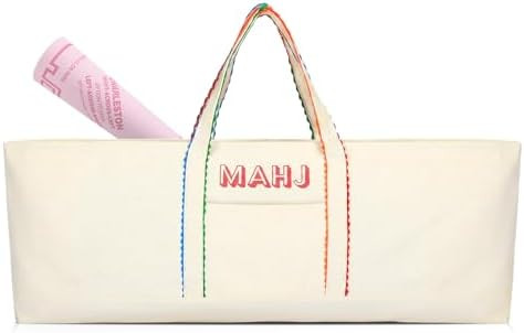 Mahjong Bag for Tiles and Racks Empty American Mahjong Tiles Carrying Tote 31.5 x 12 x 4 Inches C... | Amazon (US)