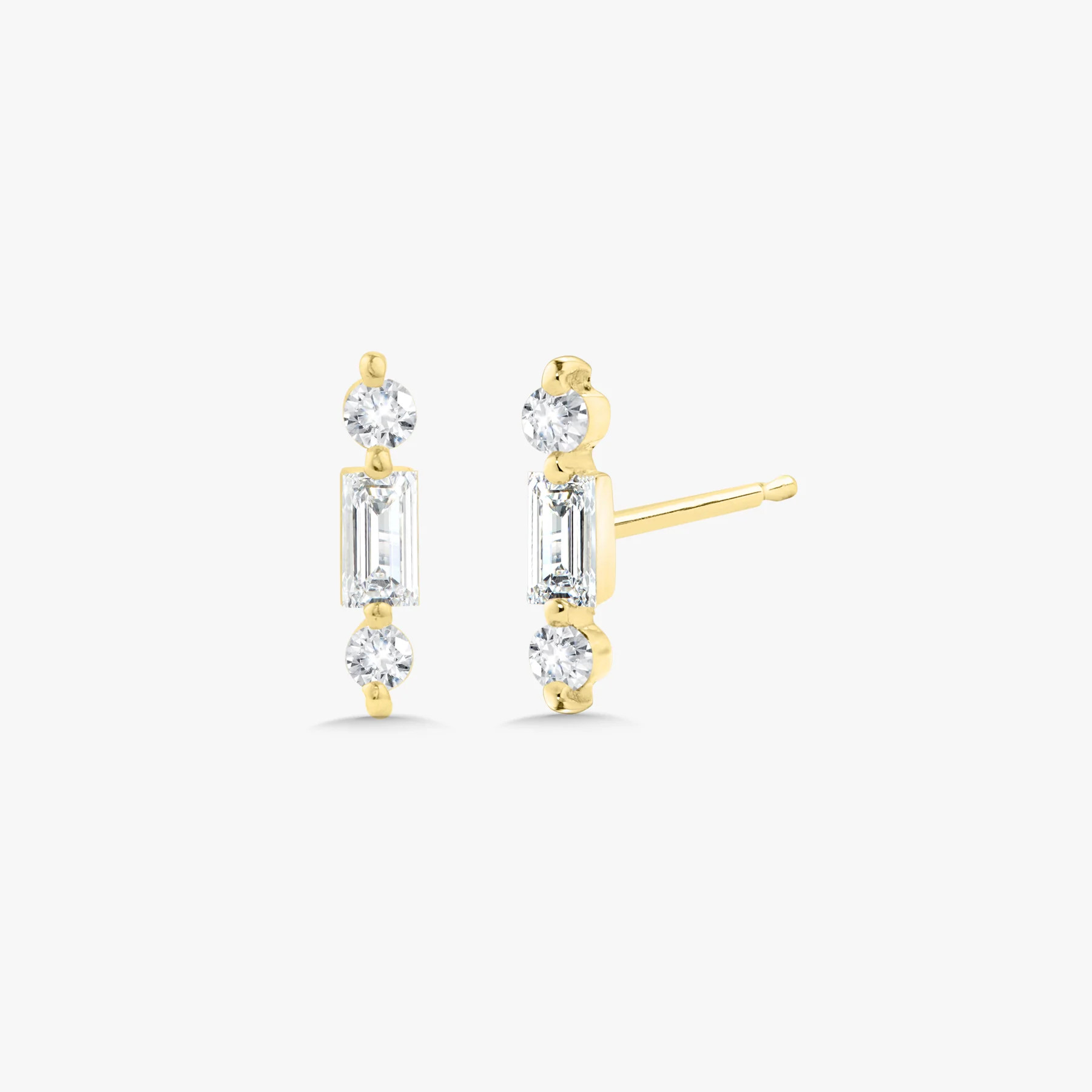 Brooklyn Baguette Bar Diamond Stud Earrings | RW Fine Jewelry