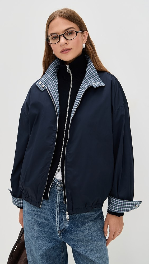 Plaid Contrast Bomber Jacket | Shopbop